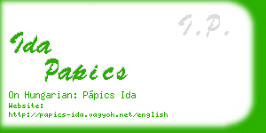 ida papics business card